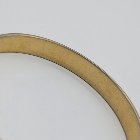 1980s Vintage Gold Plated Textured Classic Bangle Bracelet Diamond Cut Geometric - Picture 8 of 11